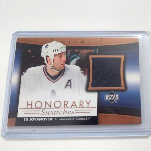 Ed Jovanoski Honorary Swatches Game-Used Jersey Hockey Card Vancouver Canucks - Picture 1 of 2